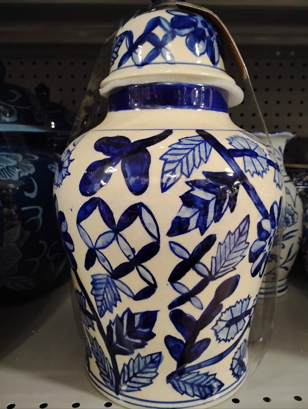 New Blue and White Floral Ceramic Vase - Home Art